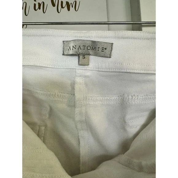 Anatomie White Denim Skinny Cargo Pants Women's Small Side/Back Pockets Snap On. - Picture 7 of 7